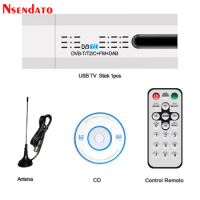 DVB-T2/T USB TV Stick with Antenna Remote for DVB-T2/DVB-C/FM/DAB Digital Satellite DVB T2 USB TV Stick Tuner HD TV Receiver