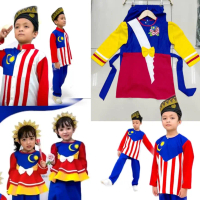 Baju merdeka 2024 size Ada 2y 4y 6y 8y 10y 12y Kain Comokrip  Kain good tak panas Kain sejok