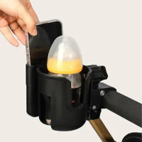 Stroller Cup Holder with Phone Holder 2 in 1 Removable Bottle Holder Mobile Phone Carrier Wheelchair baby Stroller Accessories