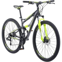 Mens and Womens Mountain Bike, 29-Inch Wheels, 24-Speed Shifters, Full Suspension, Mechanical Disc Brakes