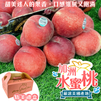 【WANG 蔬果】美國加州水蜜桃8顆x1盒(200g/顆_禮盒組/空運直送)