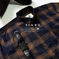 Kemeja flanel semi wool premium MB lengan panjang unisex kemeja pria dan motif kotak 65