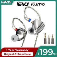 CVJ Kumo Flagship 8 BA in-Ear Monitors, Balanced Armature Earphone with 4-Tones Tuning Switch and 3 Interchangeable Plug HiFiGo