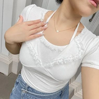 VESTIC - Siena Top / Korean Lace Top / Premium Rib Knit Top / Coquette Aesthetic / Cute Pretty Top P