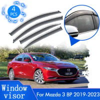 4x For Mazda 3 BP Axela Sedan 2019 2020 2021 2022 2023 Vent Car Door Rain Window Visor Awning Guard Cover Windshield Accessories