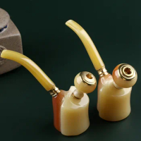 Horn pipe horn cigarette holder removable washable portable filter cigarette holder men's smoking set accessories