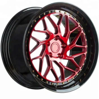 For YTD Manufacturer Custom Luxury 5 Holes 2 Piece Gloss Red Forged Wheels 5X112 5X114.3 5X120 16/17/19/21 inch Passenger Car Ri