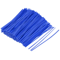 uxcell 500pcs Metallic Twist Ties 100mmx2mm Plastic Blue Cable Cord Ties