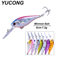 YUCONG 3Pcs/lot Minnow Lures 8cm-7.2g Sinking Fishing Baits Swimbaits Wobblers Noisy Leurre Trolling duro cebos Isca Hartköder