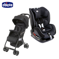 chicco官方直營-Seat up 012 Isofix安全汽座勁黑版+Ohlalà 3都會輕旅手推車