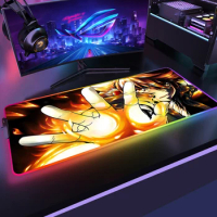 Katekyo Hitman Reborn Gamer RGB Anime Mouse Pad Gaming Accessories LED Light Mat Mousepad Xl Gamer Backlight Keyboard Table Mats