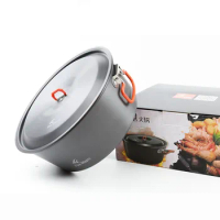 Outdoor cauldron hot pot picnic picnic family self-driving travel travel travel portable aluminum alloy pot kitchen cookware