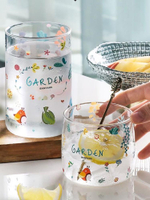 杯子女夏季玻璃高顏值果汁杯家用可愛早餐耐熱玻璃水杯網紅大容量