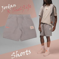 Nike 短褲 Jordan x Shelflife 灰 橘 男款 棉褲 純棉 水洗 復古 喬丹 DV7005-016