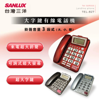 SANLUX 台灣三洋 TEL-827(大字鍵•大螢幕•超大鈴聲來電顯示有線電話)