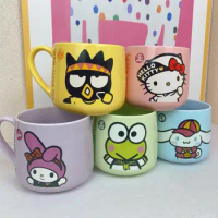Anime Kawaii Sanrio Hello Kitty My Melody Bad Badtz Maru Cartoon Water Cup Ceramic Mug Anti-Scalding High Temperature Resistant