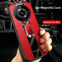For Realme 11 Pro Plus Case Car Magnetic Leather Phone Cover For Realme 11 Pro+ Racing Style Shockproof Bumper Realme11 Coque