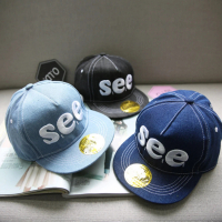 【PS Mall】韓版嘻哈帽兒童帽字母SEE刺繡街舞棒球帽 3入(B011)