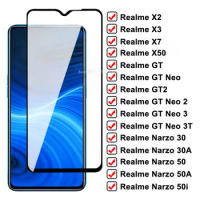 Anti-Burst Protective Glass For Realme X X2 X3 X7 X50 Pro Tempered Glass ON Realme GT2 GT Neo 2 3 3T Narzo 30 30A 50 50A 50i