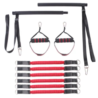 Multifunctional Yoga Pilates Bar with Resistance Bands Portable Home Gym Pilates Bar Kit for Women Full Body Workouts