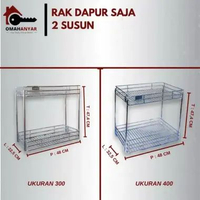 Rak Piring Dapur 2 Susun Chrome 300 , 400mm Huben 300 RAK DAPUR DAJA