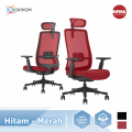 Kursi Ergonomis Oxihom V1 - Kursi Kantor Gaming Belajar Hidrolik Warna Hitam, Abu-abu, Coklat