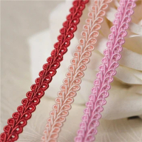 5yards Pink White Centipede Braided Cords Curve Trimming Lace Rope for DIY Crafts Clothes Accessories Fabric Sewing Ribbon 7mm