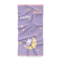 【Miffy 米飛】純棉浴巾 許願款 紫色 70x140cm(100%純棉 台灣製)