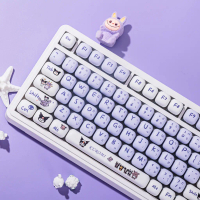 Kuro-mi Thai MOG Profile Thermal Sublimation PBT Small Steamed Bun Keycaps 125Keys Round Cute Key Ca