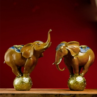全銅大象一對擺件工藝品客廳玄關裝飾喬遷禮品