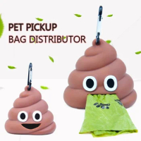 Stool-shaped Silicone Pet Garbage Bag Dispenser Cat and Dog Hang-out Buckle Portable Toilet Storage Box