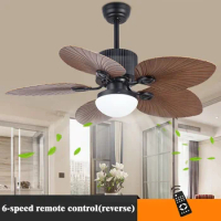 Ceiling Fan Light 42 52 inch ABS Leaf Fan Blades Remote Control Modern Retro Ceiling Fan Lamp Living Room Bedroom Home Decor