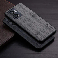 Case for Oppo A57 A57S A57E A74 A77 A77S A95 ACE2 4G 5G funda bamboo wood pattern Leather cover Luxury coque for Oppo A77 case