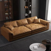 科技布沙發現代簡約輕奢意式極簡羽絨網紅客廳直排超深坐寬沙發