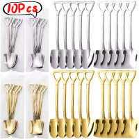 1/3/6/10pcs Sendok Sekop Stainless Steel Perak Kreatif Sendok Pengaduk Kopi Sendok Teh Sendok Perala
