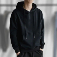 [1335] Hoodie Musim Gugur Musim Sejuk Baru Lelaki, Pakaian Sukan Longgar Warna Solid Terry, Pakaian 