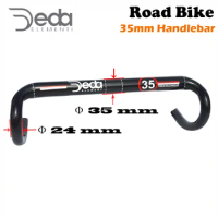 Deda 35mm Handlebar 3K Gloss Full Carbon Fiber Road Bike Handlebar Drop Bar 400-440mm Thick Diameter Handlebar Bicycle Parts