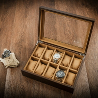 夭桃（飾品）木製天窗手表盒子十格木質首飾手鏈手串展示盒收納盒