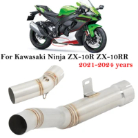Slip On For Kawasaki Ninja ZX-10R ZX10R ZX 10R 2021 - 2024 Motorcycle Exhaust Mid Link Pipe Motocross Escape Motorbike Muffler