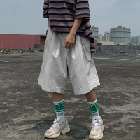 Summer ultra-loose workwear chain pants for men and women, Japanese retro wide-leg over-the-knee sho
