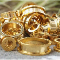 Piercing Earring EarPlug Tunnel Gold Stainless Steel 24mm - 30mm