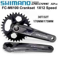SHIMANO DEORE M6100 170/175 30T/32/34T Crankset 1X12S MTB Bicycle Bike 12 Speed Crankset Chainwheel