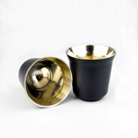 (Giao Hàng Trong 48 Giờ) Cốc Cà Phê Nespresso Một Mảnh 80Ml, Cốc Cà Phê Hai Lớp Bằng Thép Không Gỉ, 