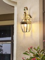戶外壁燈銅燈歐式防水花園庭院燈室外別墅過道陽臺大門口全銅燈具