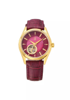 Aries Gold Aries Gold Goldex 8023 Red Dial And Leather Strap Men Watch L 8023 G-R