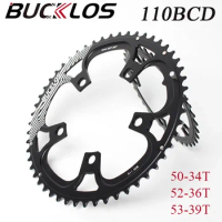 BUCKLOS 5 Claw 110 BCD Chainwheel Double Speed Road Bike Chainring 50/34T 52/36T 53/39T 110BCD Bike Star for 8/9/10/11S Crankset
