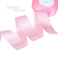 (25yards/pack) Pink Single-sided Satin Ribbon Clothing Sewing Wedding Decoration Festival Party Clot