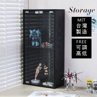 【誠田物集】MIT低甲醛高80cm三層玻璃展示櫃(櫃子 模型櫃 公仔櫃 書櫃 置物櫃 收納櫃)