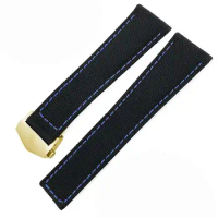 PCAVO 20mm 22mm Watch Bracelets Canvas Nylon Leather Watch Strap Fold Buckle Black Watch Band,For Tag Heuer CARRERA AQUARACER