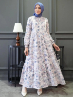 Fatimah Midi Dress Katbol/Katun Bolong Bordir Premium Disiko Exclusive Bahan Halus Lembut Lapisan Fu